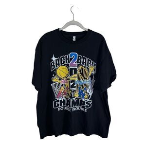 Alstyle 2020 Back to Back LA Champs Lakers and Dodgers Black TShirt